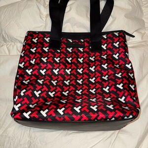 Tommy Hilfiger Stylish Red and Black Tote Bag